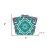 8" x 8" Turquoise Vinyl Peel And Stick Removable Tiles
