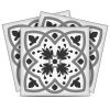 4" X 4" Charcoal And White Scroll Peel And Stick Removable Tiles
