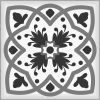 6" X 6" Charcoal And White Scroll Peel And Stick Removable Tiles