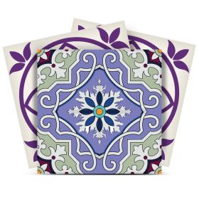 8" x 8" Purple Vinyl Peel And Stick Removable Tiles