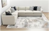 7' X 10' Gray Distressed Prism Modern Area Rug