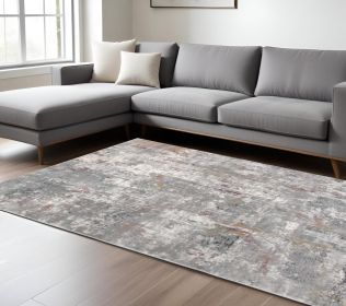 8' X 11' Gray Abstract Pattern Area Rug