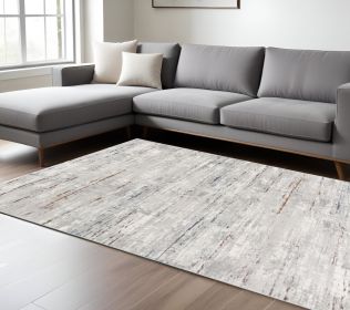 8' X 11' Grey Abstract Area Rug