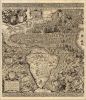 20" X 24" Vintage 1562 Map Of Early Americas Wall Art