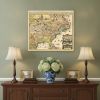 20" X 24" Vintage 1718 Map Of New France