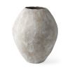 28" Tan Cylinder Ceramic Floor Vase