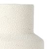11" Beige And White Color Block Ceramic Cylinder Table Vase