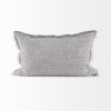 Light Gray Fringed Lumbar Throw Pillow Cover
