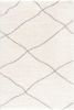 7' X 9' Ivory Modern Uneven Lattice Area Rug