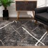 8' X 11' Gray Modern Distressed Lines Area Rug