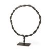 23" Black Metal Round Braided Tabletop Sculpture
