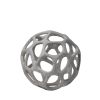 6" Gray Metal Abstract Decorative Orb Tabletop Sculpture