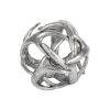 5" Antiqued Silver Resin Faux Antler Decorative Orb