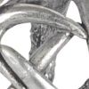 5" Antiqued Silver Resin Faux Antler Decorative Orb