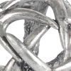 5" Antiqued Silver Resin Faux Antler Decorative Orb