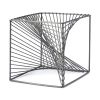 8" Silver Metal Cube Tabletop Sculpture