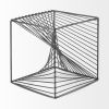 8" Silver Metal Cube Tabletop Sculpture