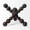 9" Black Beaded Wooden Decorative Jack Tabletop Sculpture