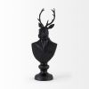 23" Black Polyresin Suited Deer Bust Tabletop Sculpture