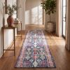 20' Blue And Ivory Oriental Runner Rug