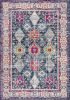 6' X 9' Blue and Ivory Oriental Area Rug