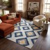 5' X 7' Blue Ikat Kilim Area Rug