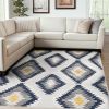 9' X 13' Blue and Gray Kilim Pattern Area Rug