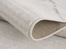15' Gray And Ivory Geometric Runner Rug