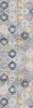 8' Blue And Yellow Floral Runner Rug