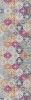 15' Blue And Ivory Floral Runner Rug