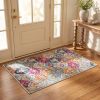 2' X 4' Blue and Ivory Floral Area Rug
