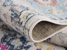 2' X 4' Blue and Ivory Floral Area Rug