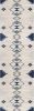 6' Blue And Ivory Southwestern Runner Rug