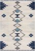 4' X 6' Blue and Ivory Southwestern Area Rug