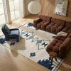 4' X 6' Blue and Ivory Southwestern Area Rug