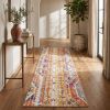 10' Gold And Ivory Southwestern Runner Rug