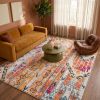 5' X 7' Gold and Ivory Southwestern Area Rug