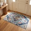 2' X 4' Blue and Ivory Medallion Area Rug