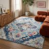 4' X 6' Blue and Ivory Medallion Area Rug