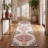 15' Blue And Beige Medallion Runner Rug