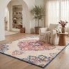 6' X 9' Blue and Beige Medallion Area Rug