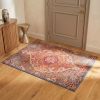 2' X 4' Rustic Orange Medallion Area Rug