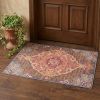 2' X 4' Rustic Orange Medallion Area Rug
