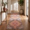 2' X 6' Rustic Orange Medallion Area Rug