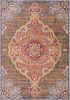5' X 8' Rustic Orange Medallion Area Rug