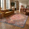 5' X 8' Rustic Orange Medallion Area Rug