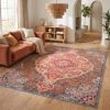 8' X 11' Rustic Orange Medallion Area Rug