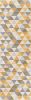 13' Yellow And Ivory Geometric Runner Rug