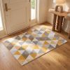 3' X 5' Yellow and Ivory Geometric Area Rug