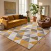 5' X 7' Yellow and Ivory Geometric Area Rug